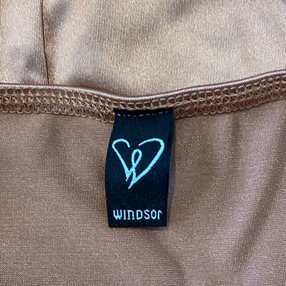 Rose Gold Long Dress with Slit - Picture 4 of 6